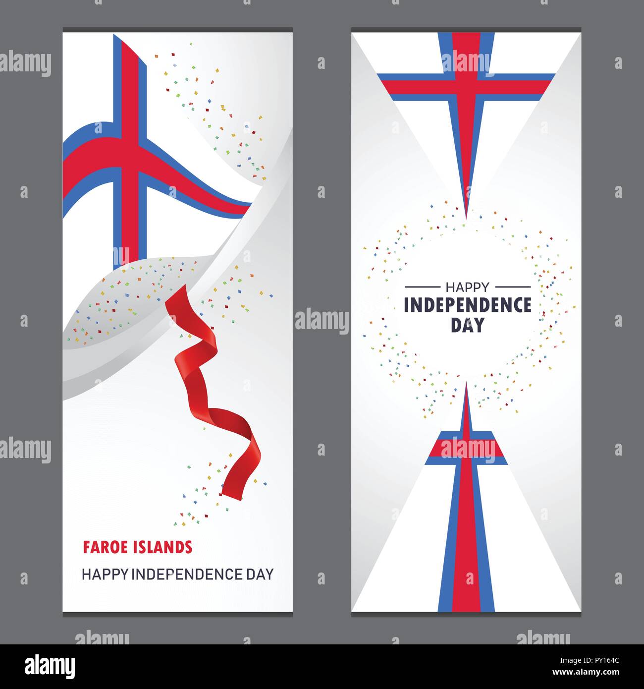 Faroe Islands Happy Independence Day Confetti Celebration