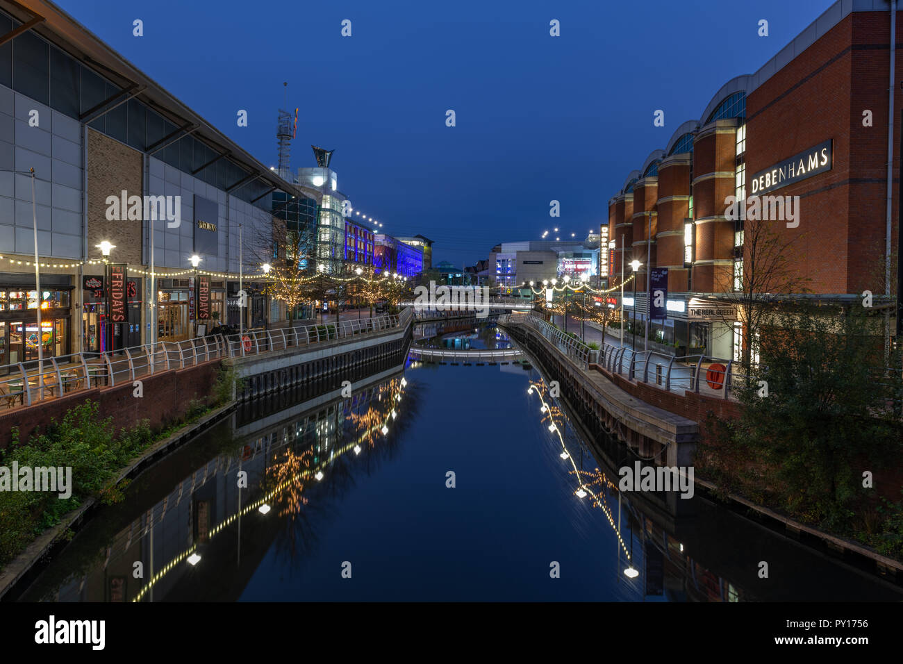 Riverside on the Oracle shopping centre , Reading Berkshire United Kingdom Stock Photo