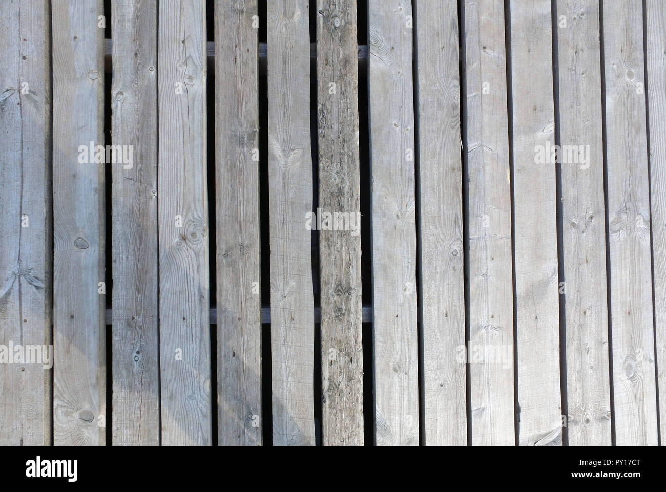 NIZHNY NOVGOROD, RUSSIA AUGUST 09, 2016 : The texture of wood. Footbridge on the boat station Stock Photo