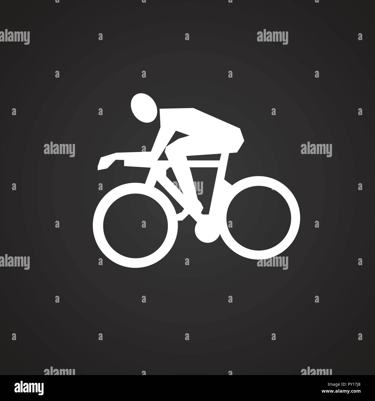 Cycling on black background Stock Vector