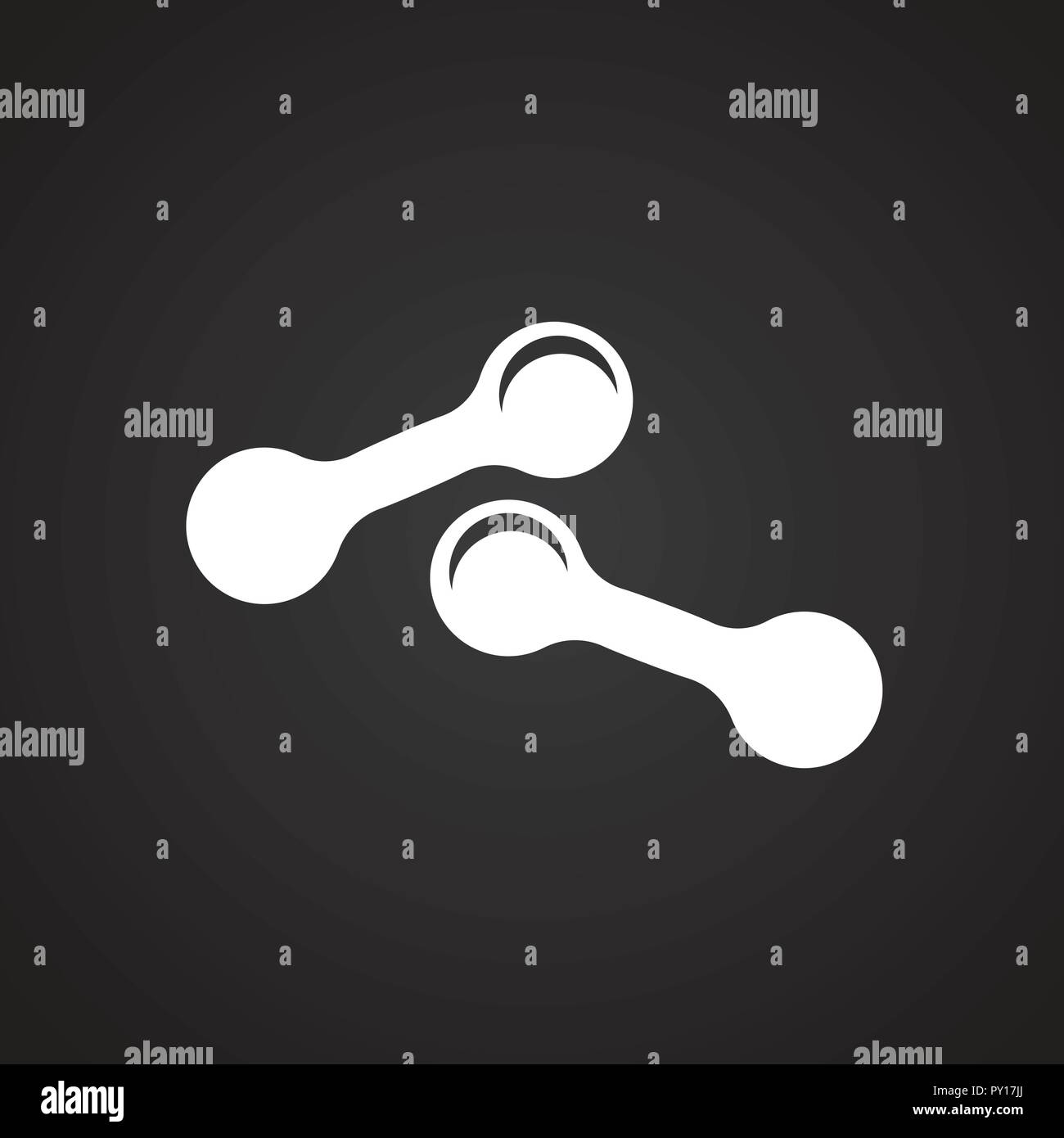 Dumbells on black background Stock Vector