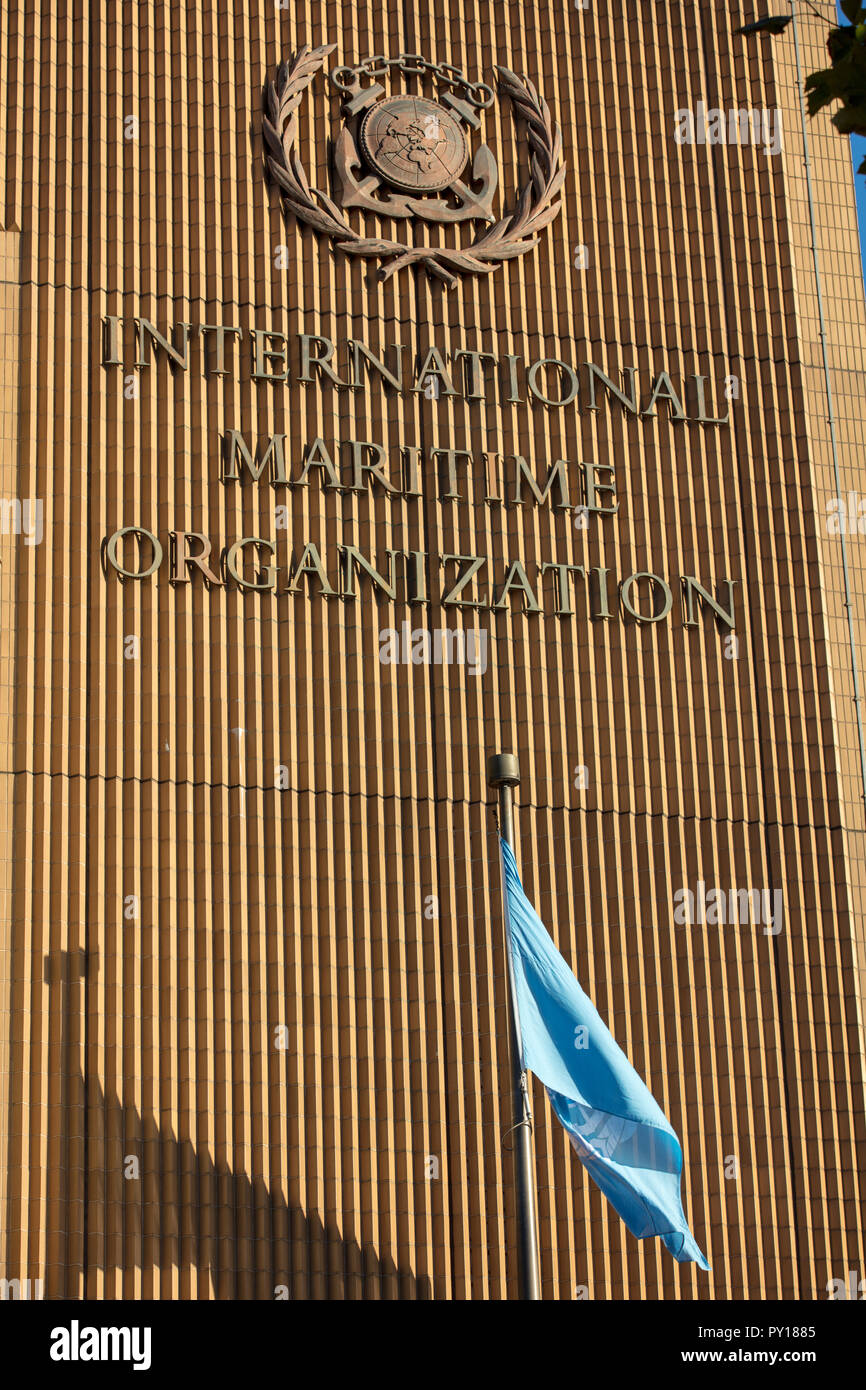 The International Maritime Organisation (IMO) is a UN maritime organisation, with headquarters on Albert Embankment, River Thames, Lambeth, London, UK Stock Photo