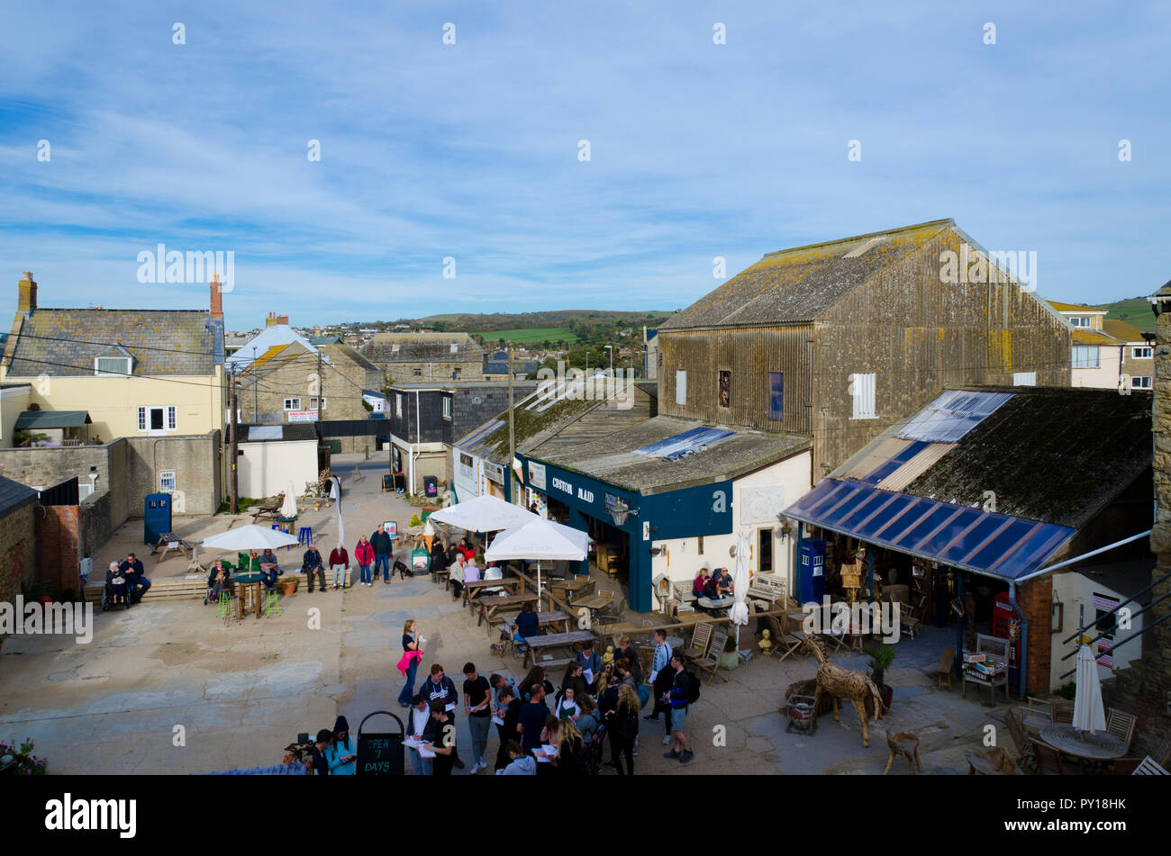 West Bay, Bridport Harbour, Customs House, emporium Stock Photo Alamy