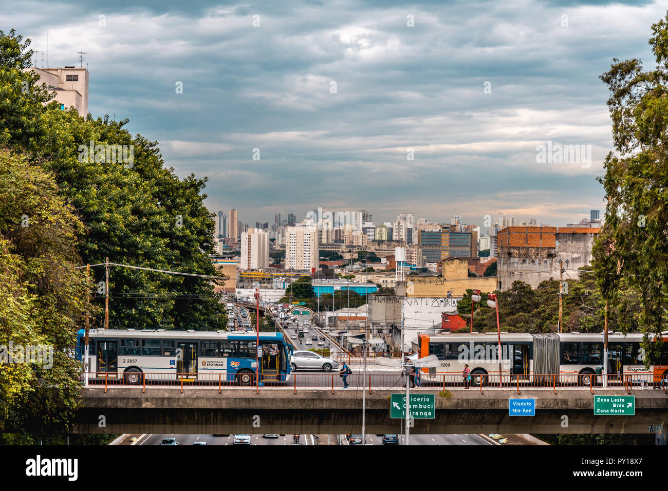 2018, september - Sao Paulo, Brazil. Afternoon in the giant urban city of Sao Paulo. Stock Photo