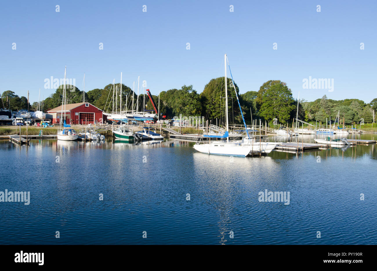 Picturesque Pocasset River in Pocasset, Cape Cod, Massachusetts, USA