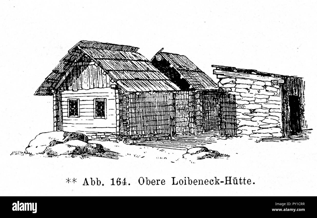 Bünker 1902 S 246 sw Loibeneck Hütte außen. Stock Photo