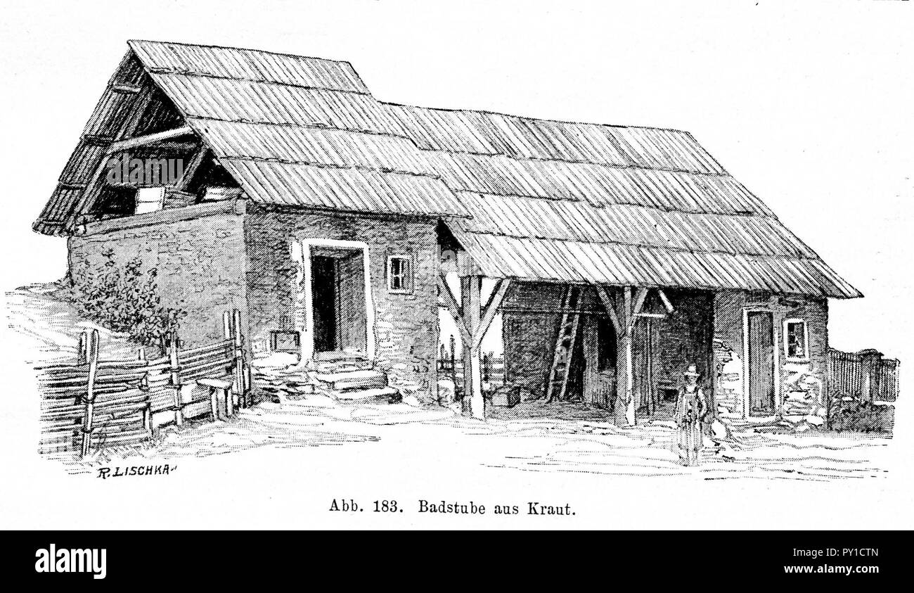 Bünker 1902 S 257 sw Badstube Kraut. Stock Photo