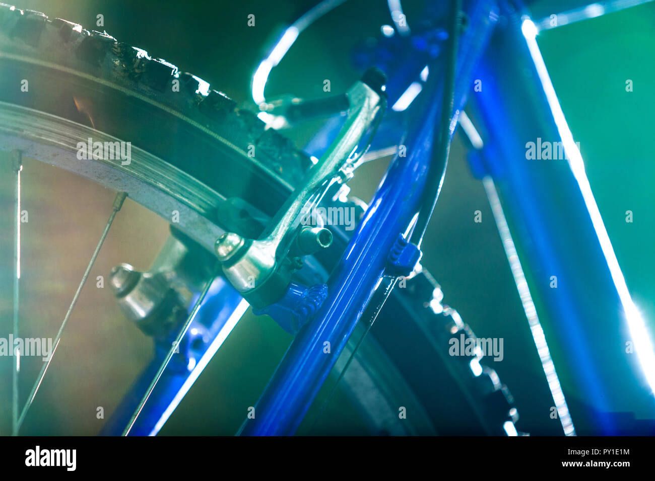 Bicycle vbrake and shifters Stock Photo Alamy