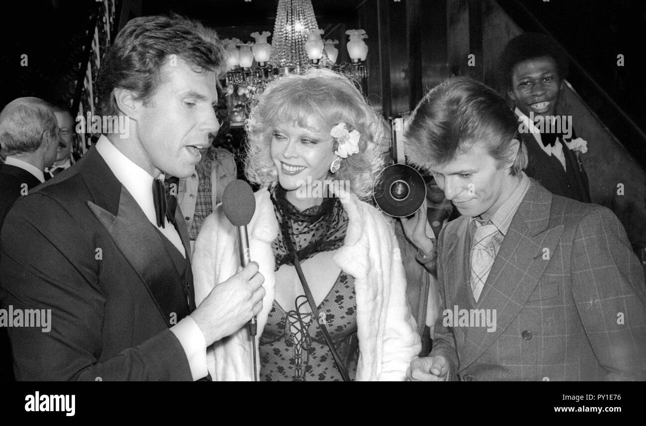 Bill Boggs, Monique Van Vooren and David Bowie 1977 Photo By Adam Scull/PHOTOlink/MediaPunch Stock Photo