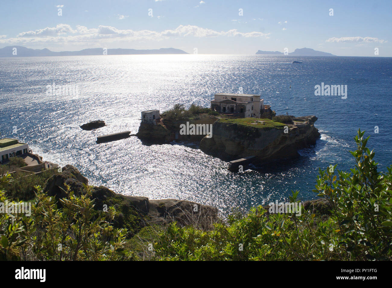 The Gaiola island (Naples, Italy) - A little island in the marine reserve Underwater Park of Gaiola Stock Photo