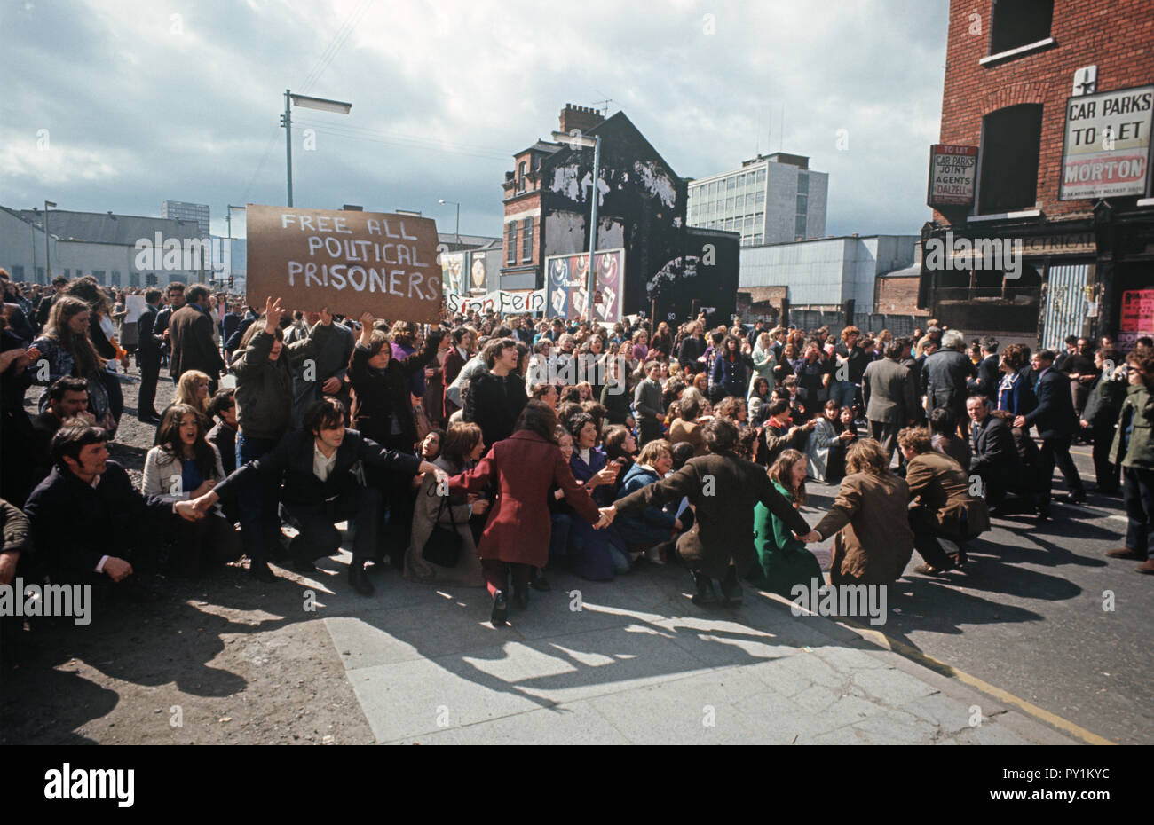Free Polical Prisoners demonstration prisoners in Belfast city center