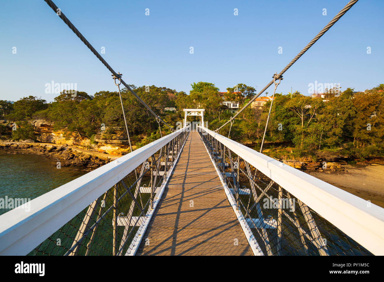 Parsley Bay suspension bridge. Vaucluse, Sydney, Australia Stock Photo