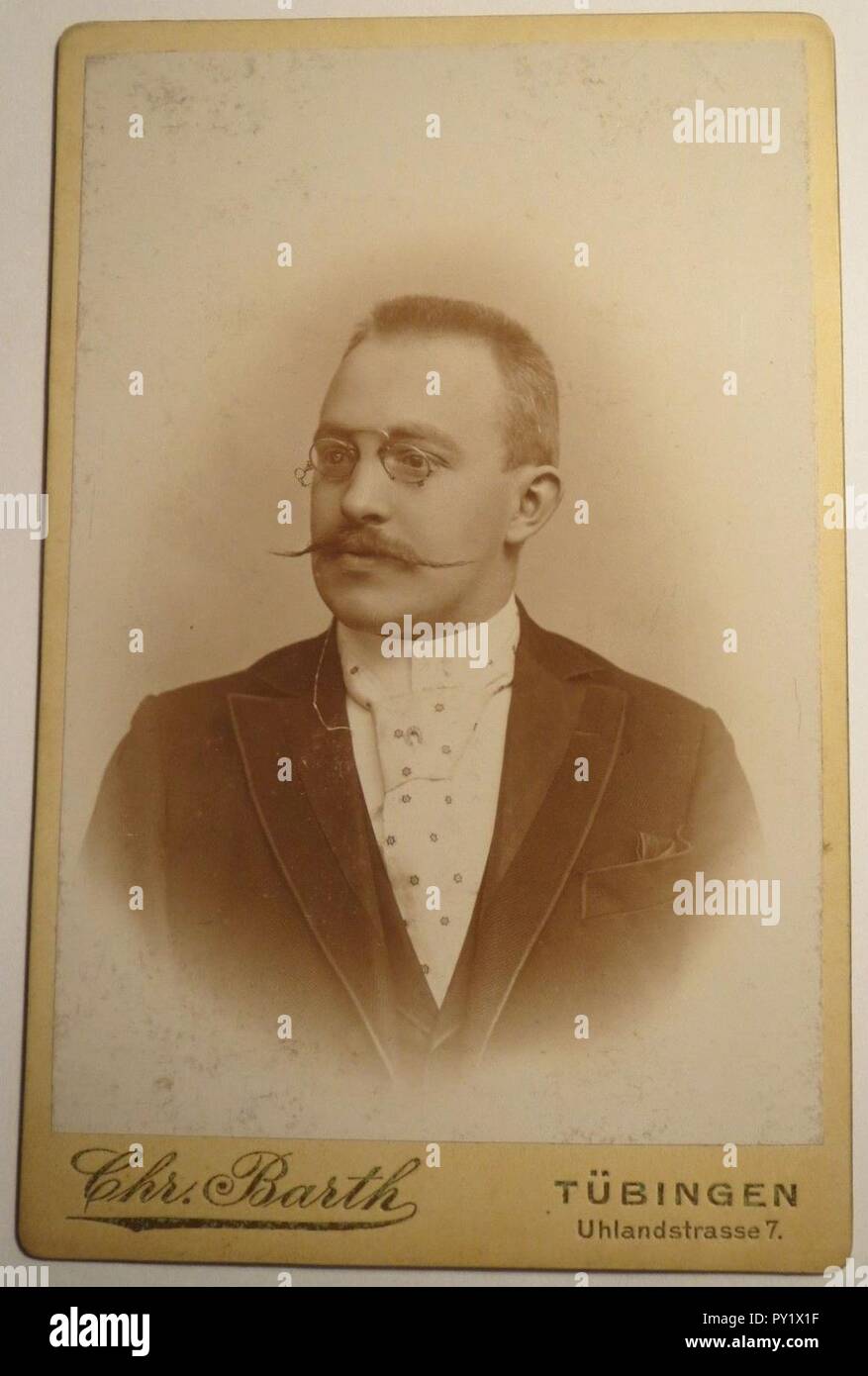 C. Schmid seinem lieben Arenz zur Erinnerung an schönverlebte Stunden, Foto von Chr. Barth, Tübingen um 1900. Stock Photo