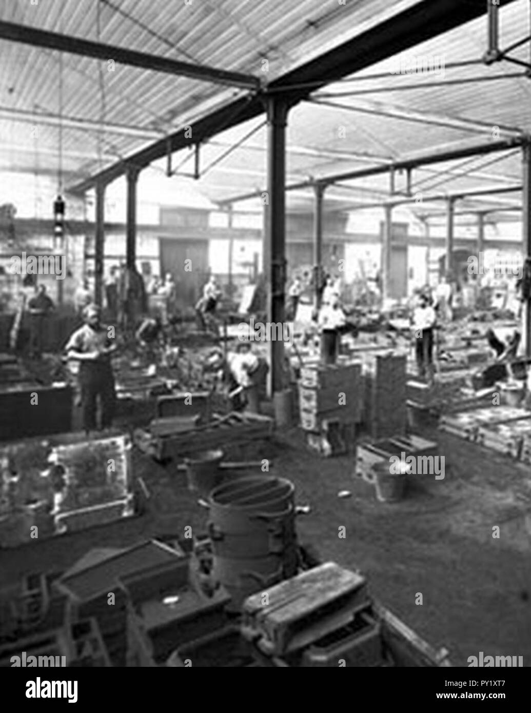 C.M. Hess factory in Vejle 1906 the foundry. Stock Photo