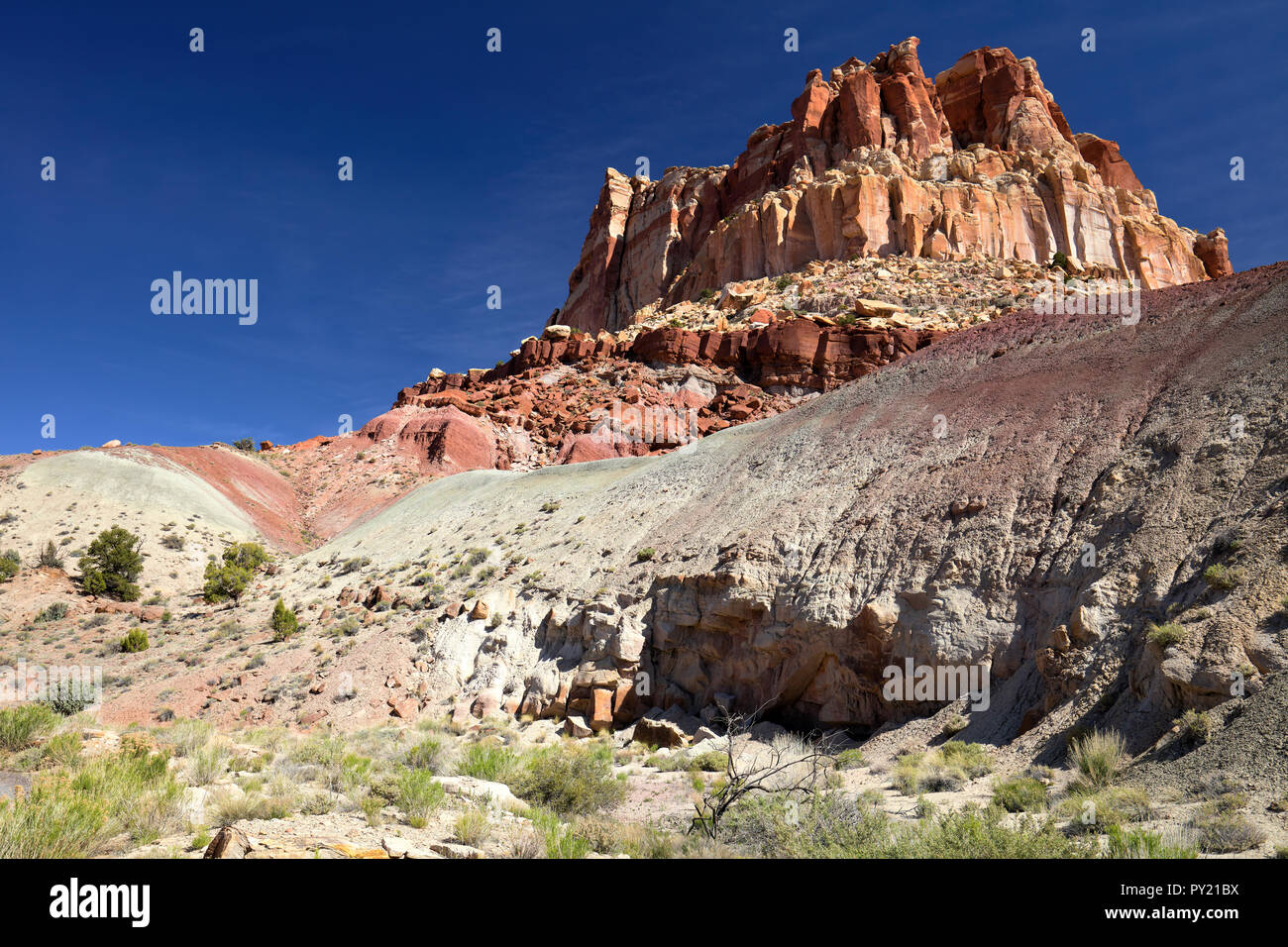 Landscape view of Capitol Reef in Utah, USA Stock Photo