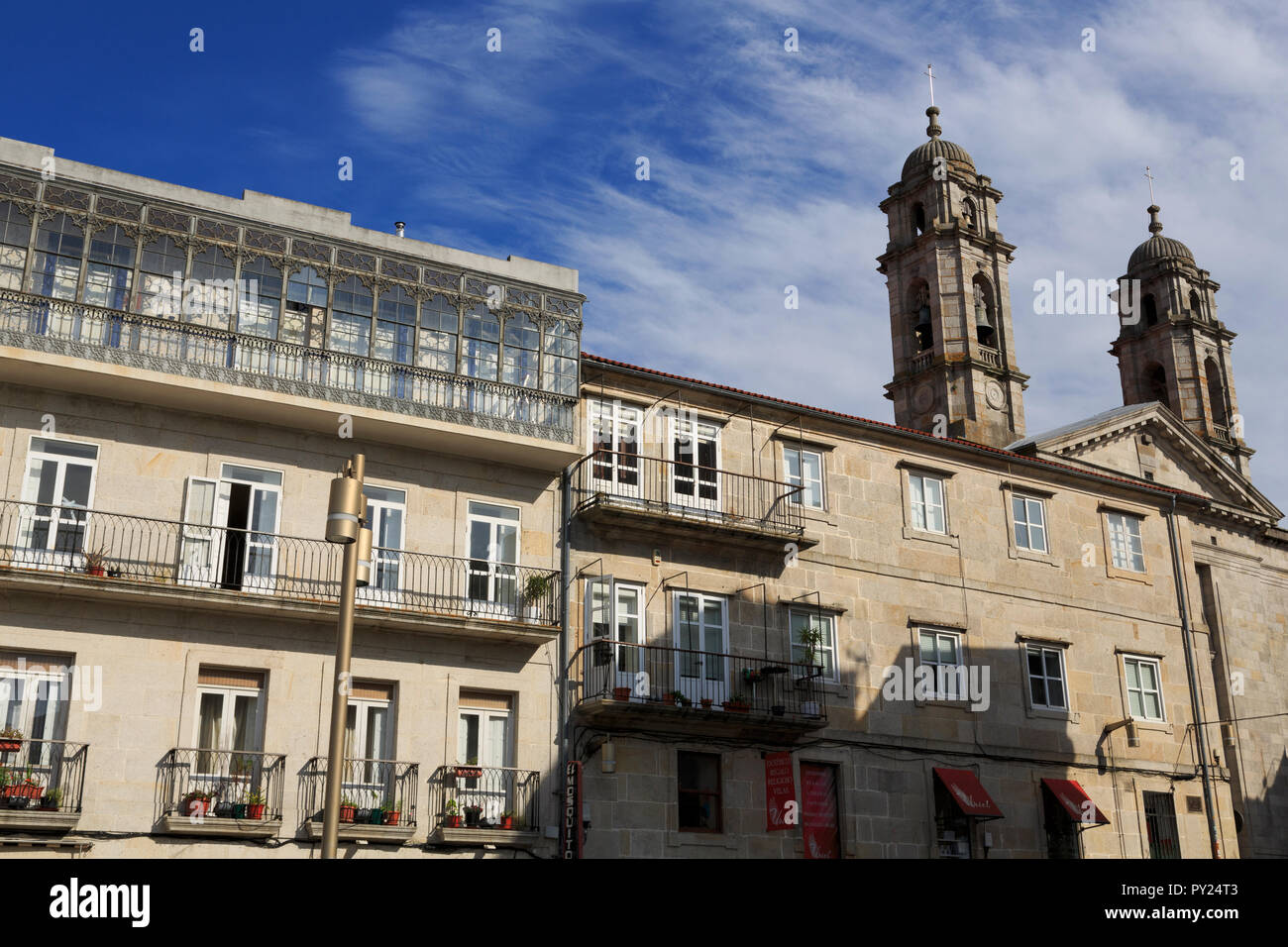 Pedra Square, Old Town Vigo, Galicia, Spain, Europe Stock Photo