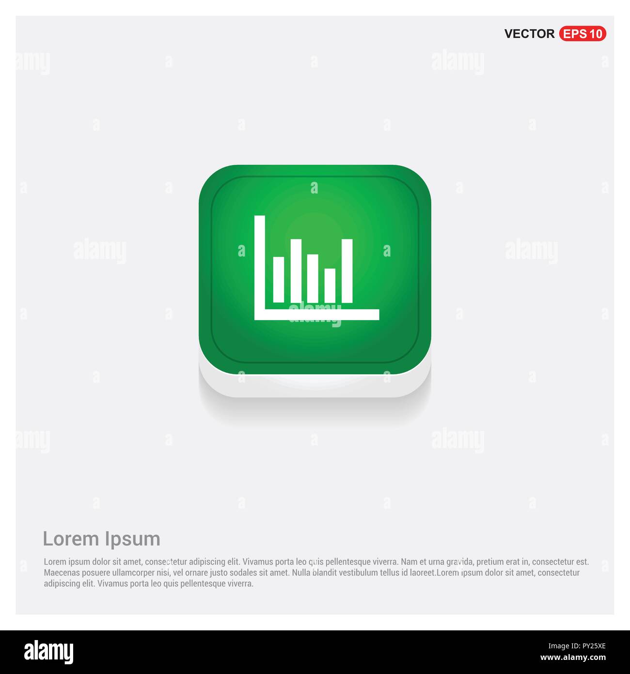 Growing graph iconGreen Web Button - Free vector icon Stock Vector ...