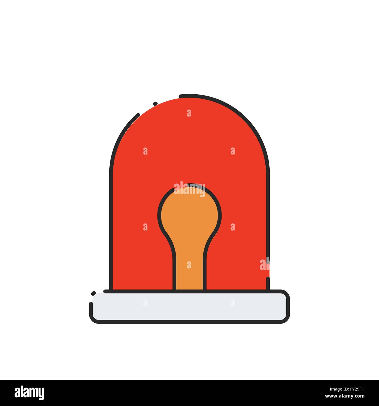 Fire alarm with light. Flat icon. Security system in office vector illustration. Stock Vector