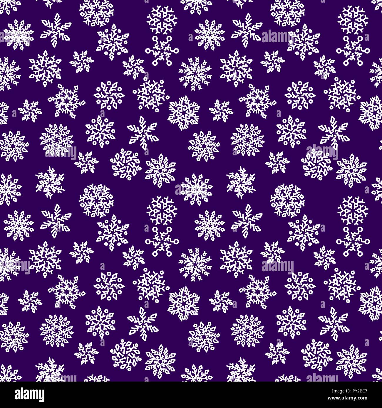Christmas seamless pattern with white snowflakes on dark background ...