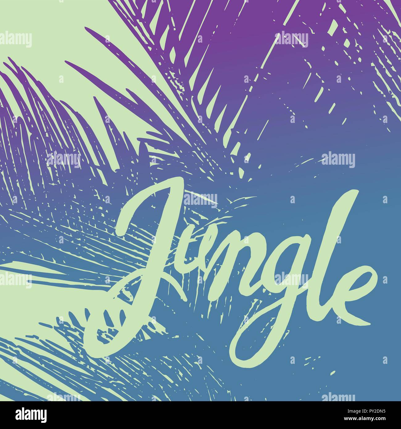 Blue Tropical jungle palmer under sun fest Stock Vector