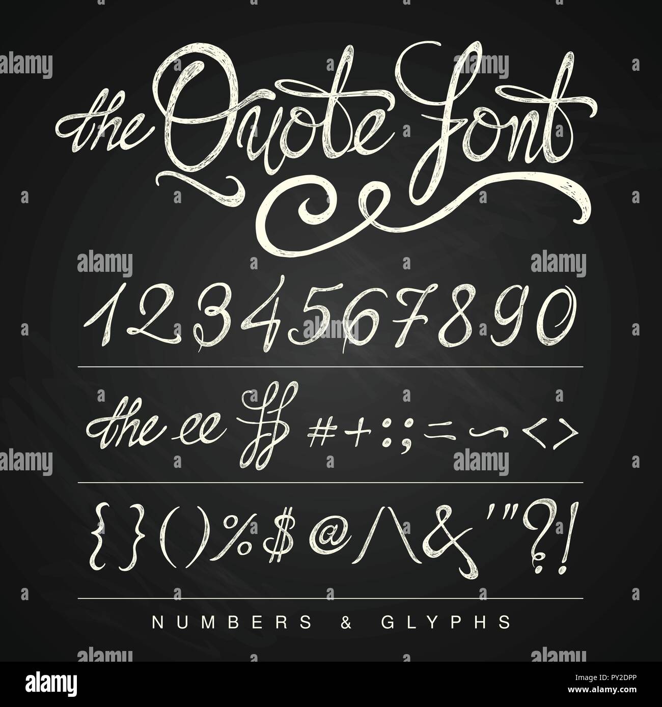 The quote font - art letters handwritten Stock Vector Image & Art - Alamy