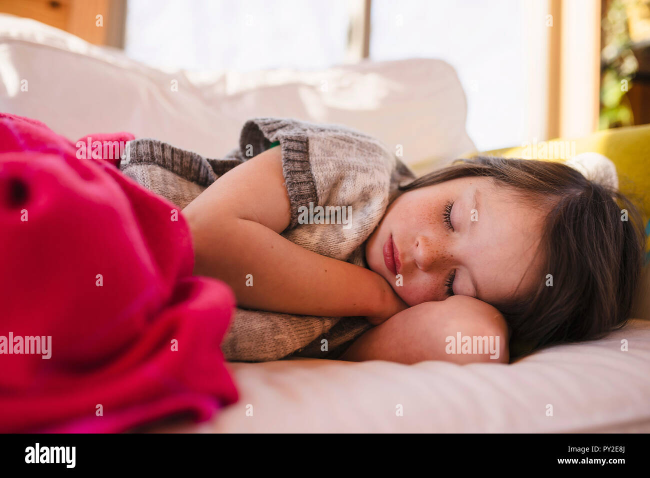Portrait of a girl having a nap Stock Photo