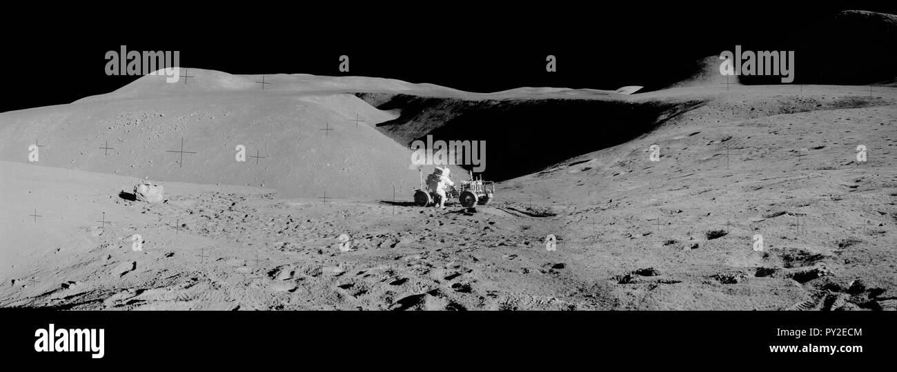 Apollo missons, lunar panoramas, nasa Stock Photo