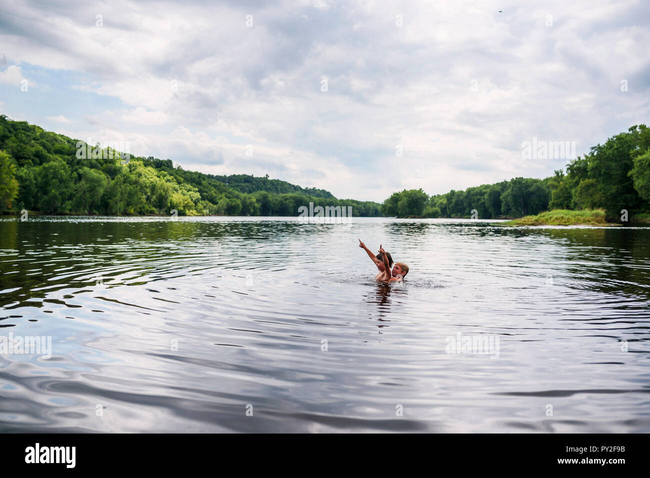 Boys swimming in river hires stock photography and images Alamy