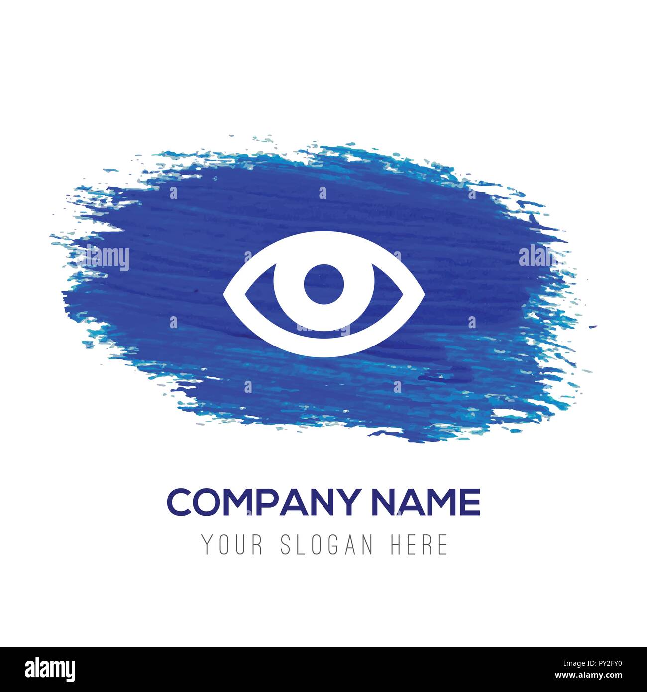 Human eye icon - Blue watercolor background Stock Vector Image & Art ...