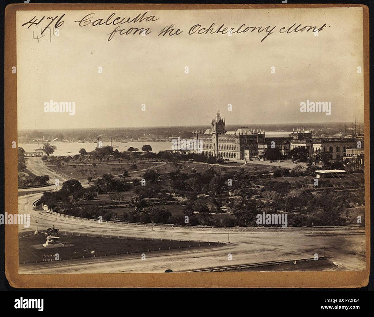 Calcutta from the Ochterlony Monument by Francis Frith. Stock Photo