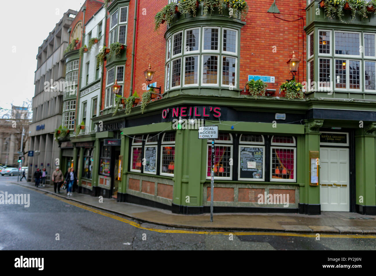 DUBLIN IRELAND, FEBRUARY 18 2018: Editorial photo of O'neills pub in Dublin. This is a very famous pub. Stock Photo