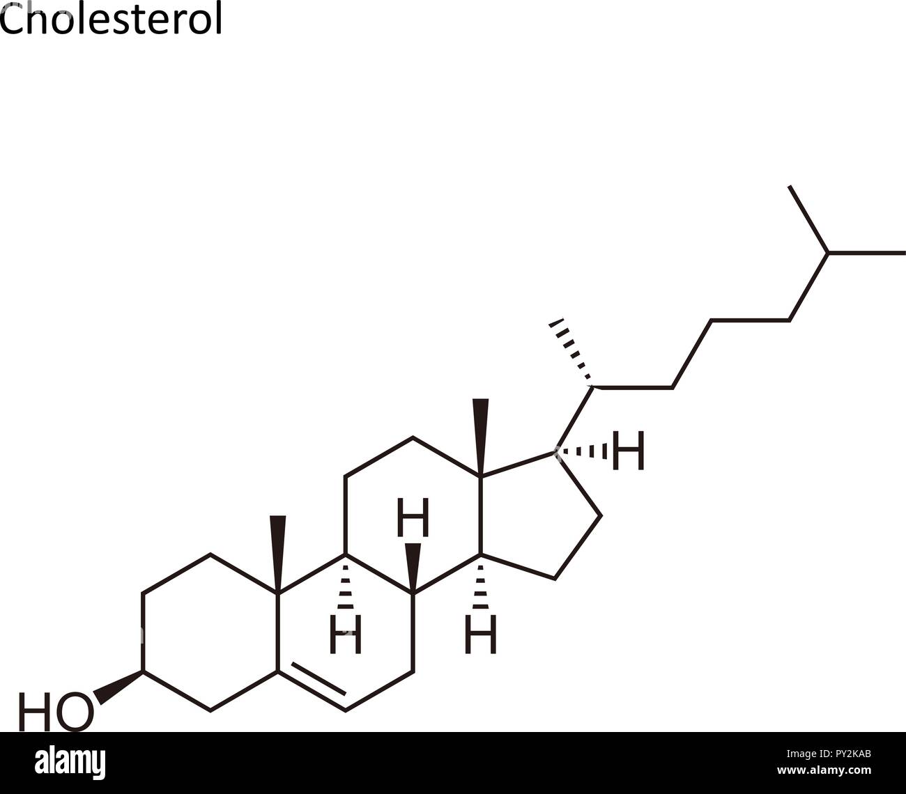 Skeletal formula. stimulant molecule Vector illustration Stock Vector