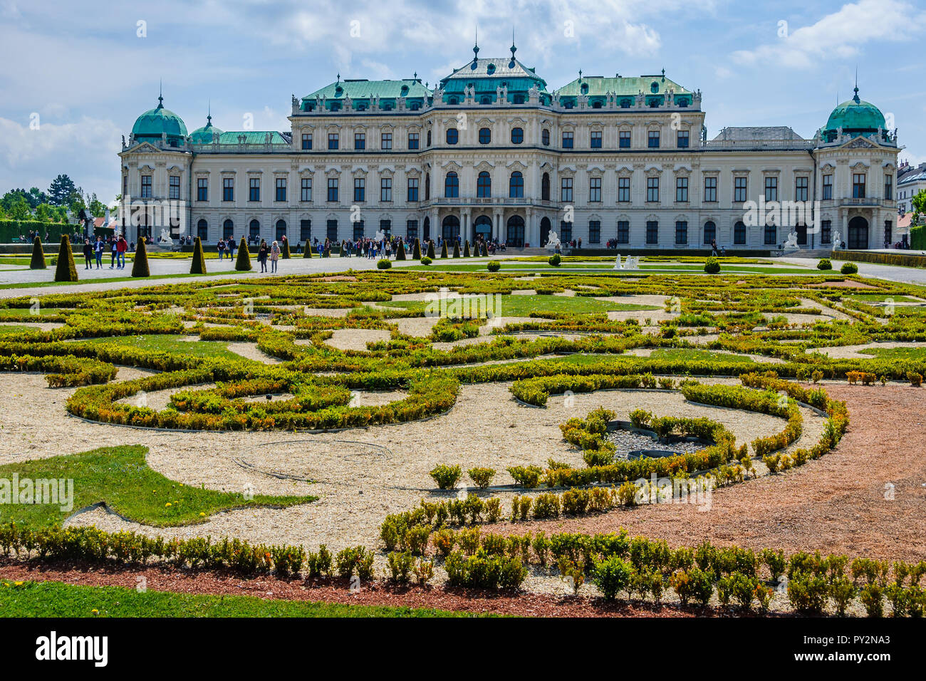The garden of Belvedere Palace in the city of Vienna, Austria Stock Photo