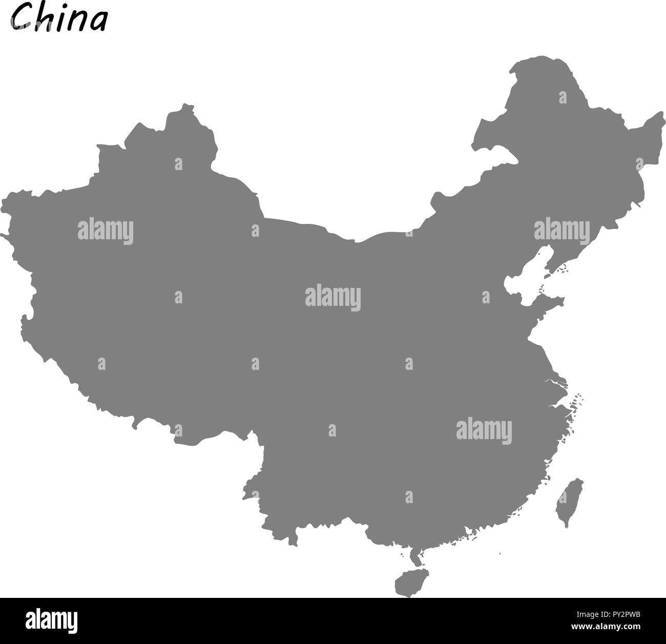High Quality Map Of China Vector Illustration Stock Vector Image High Quality Map Of China Vector Illustration Stock Vector Image