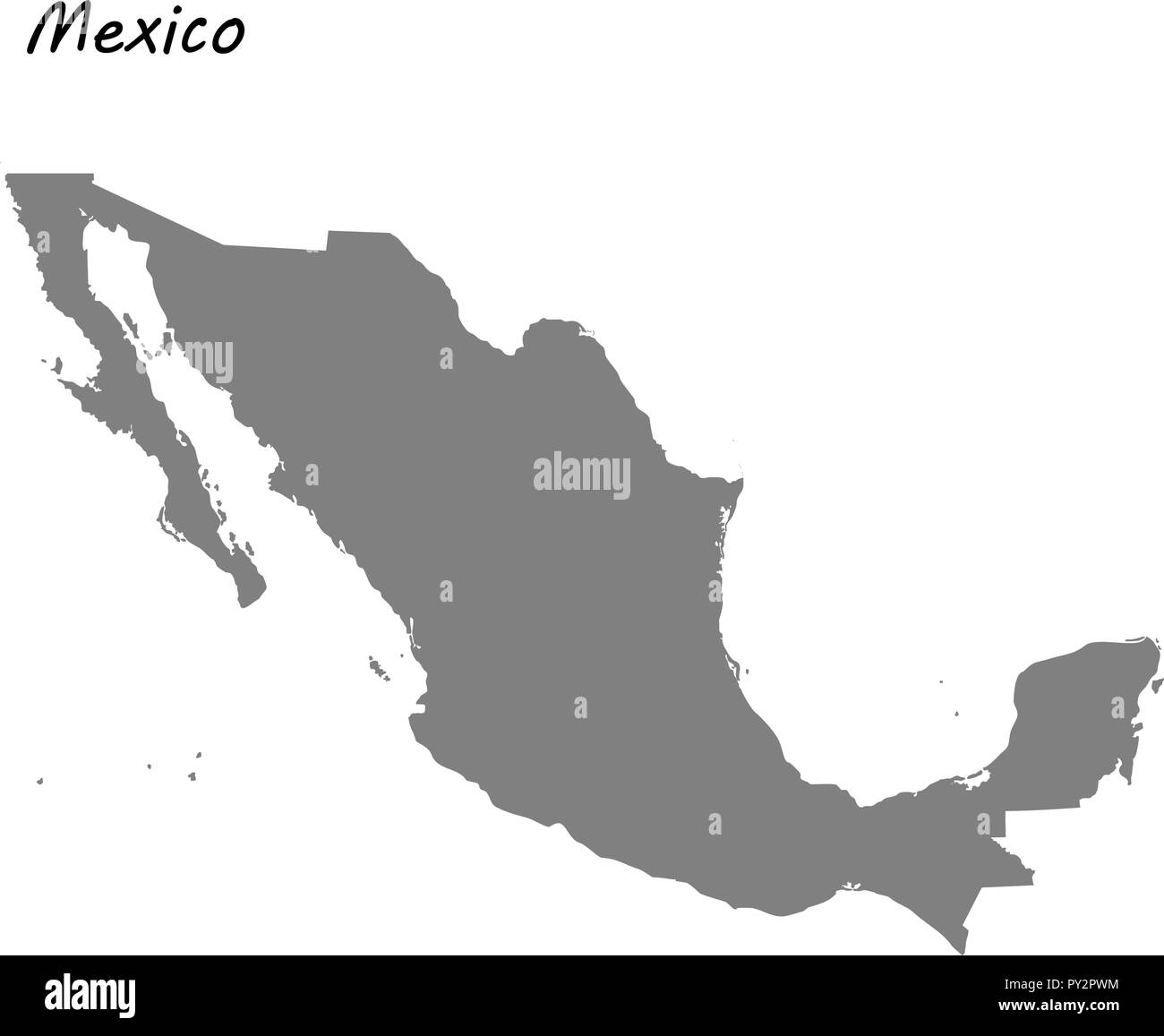 High quality map of Mexico . Vector illustration Stock Vector Image ...