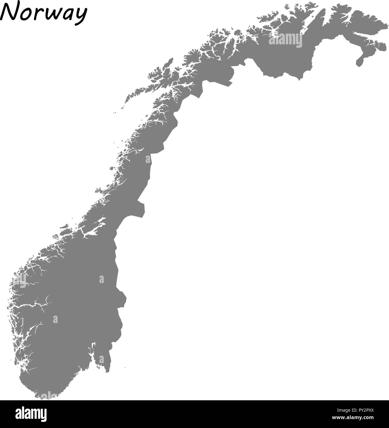 High quality map of Norway . Vector illustration Stock Vector Image ...