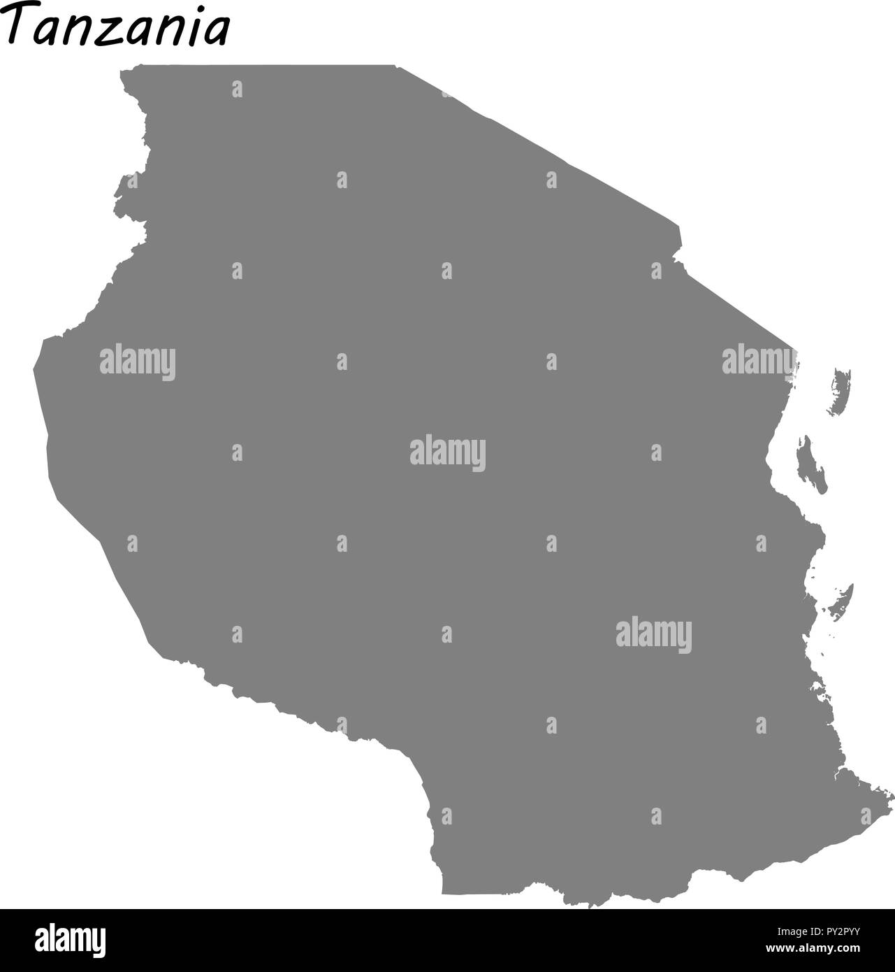 High quality map of Tanzania . Vector illustration Stock Vector Image ...