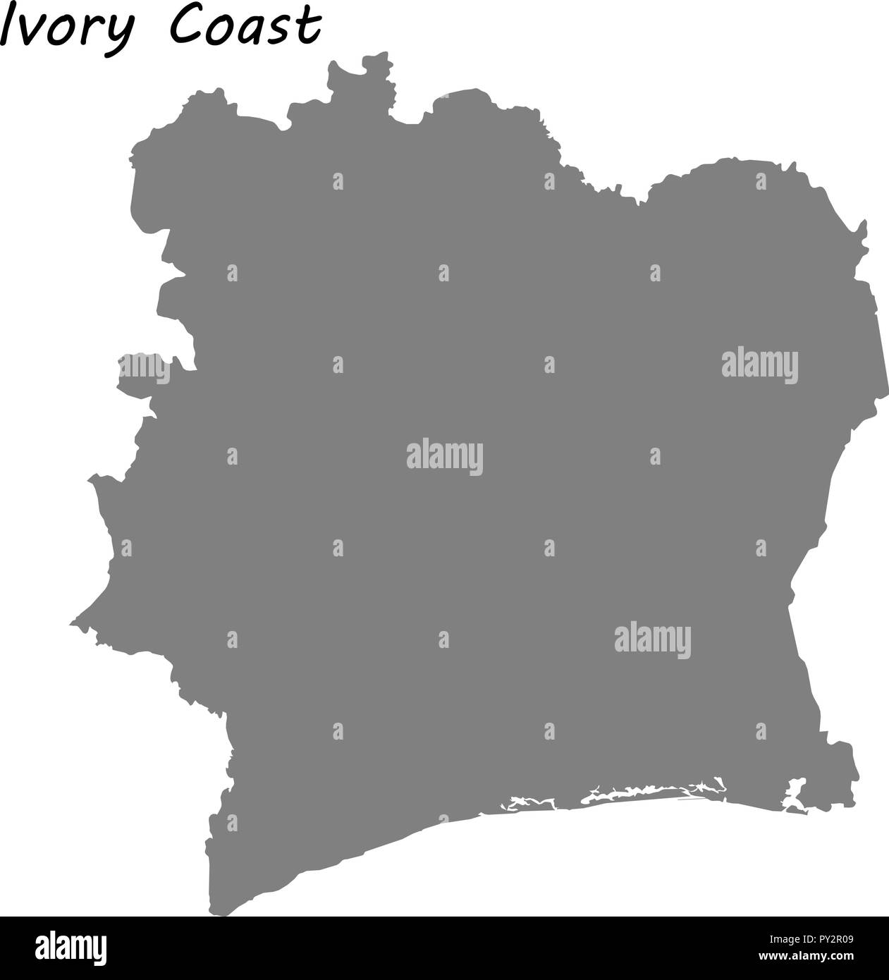 High quality map of Ivory Coast . Vector illustration Stock Vector ...