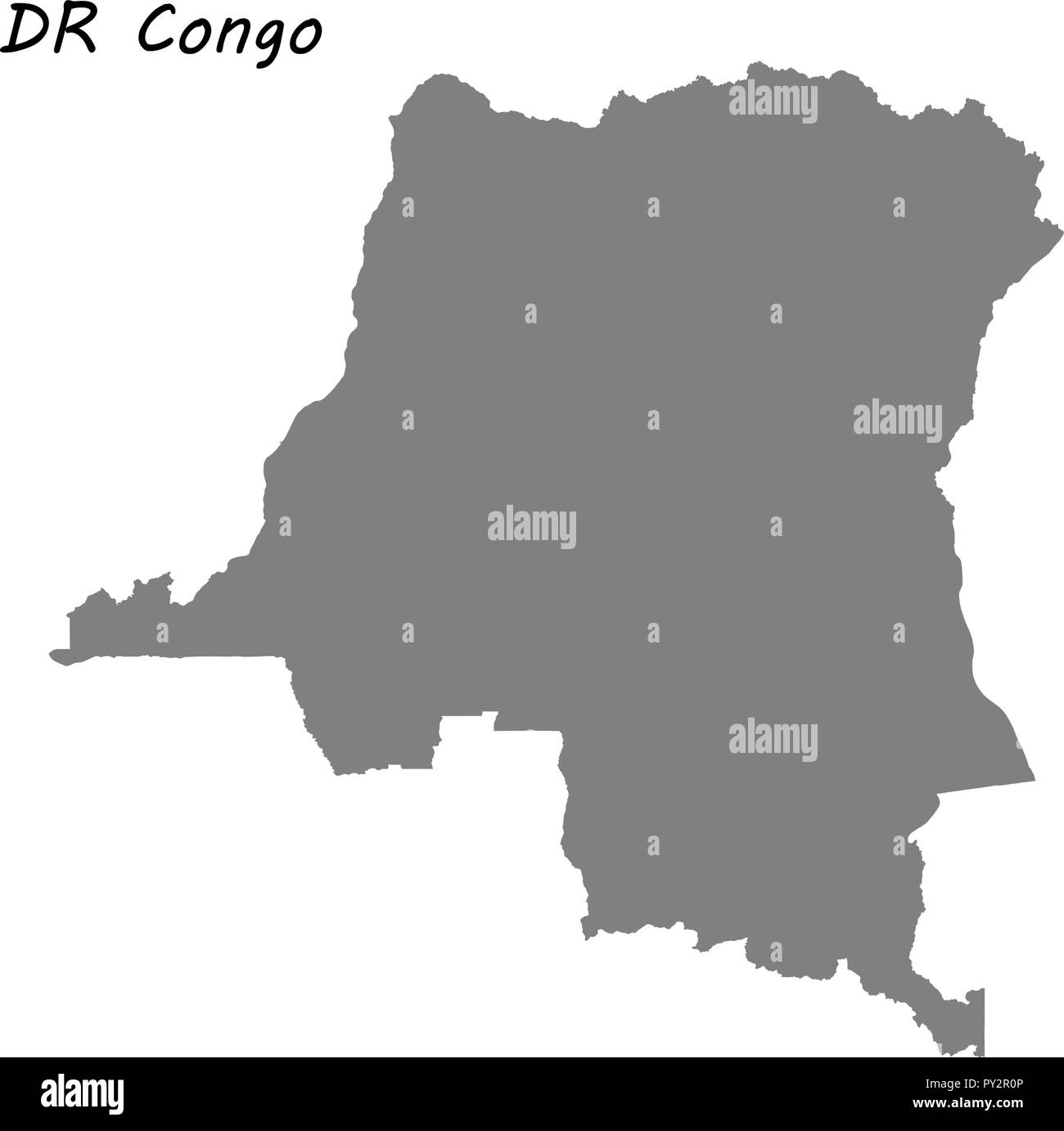 High quality map of Democratic Republic Congo . Vector illustration ...