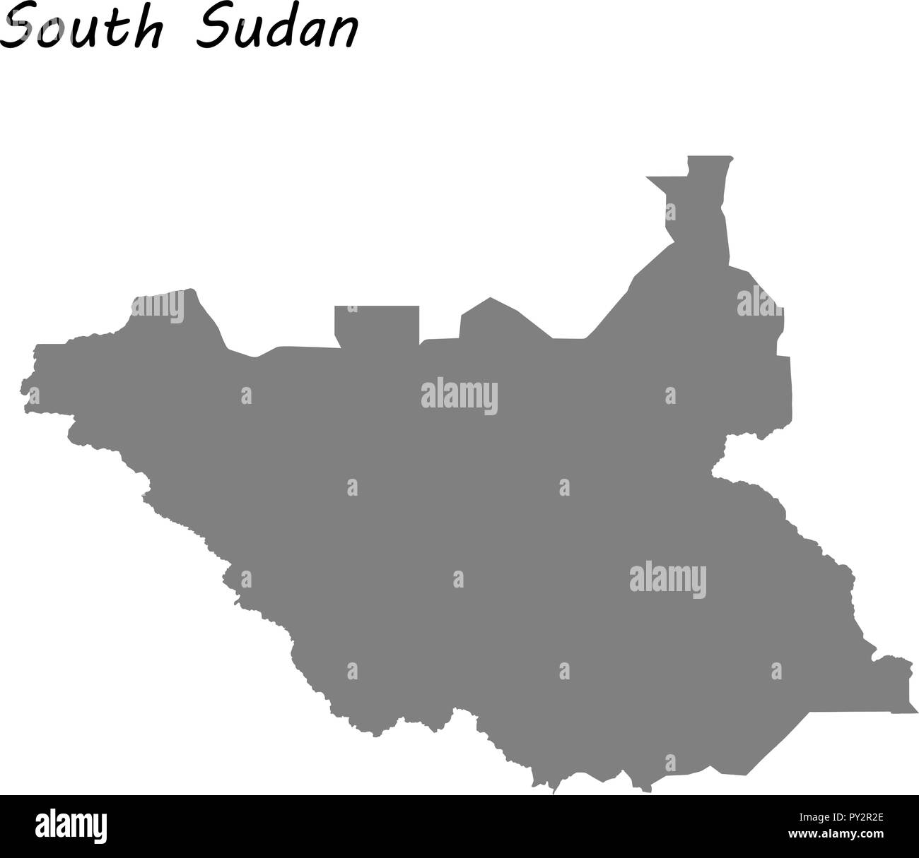 South sudan map vector Black and White Stock Photos & Images - Alamy