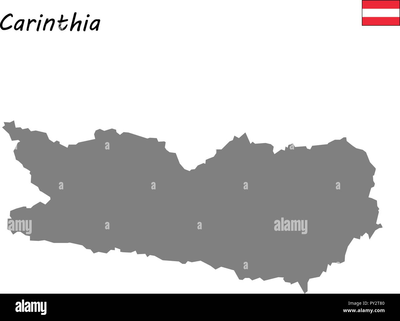 High Quality map of Carinthia is a state of Austria Stock Vector