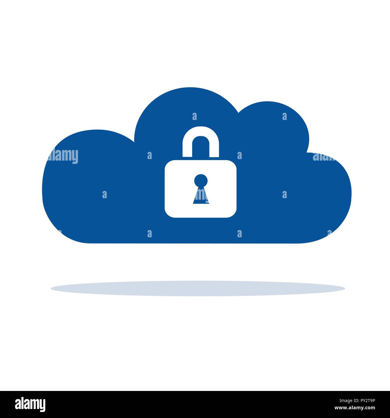 blue cloud computer storage with lock safety concept symbol vector illustration EPS10 Stock Vector