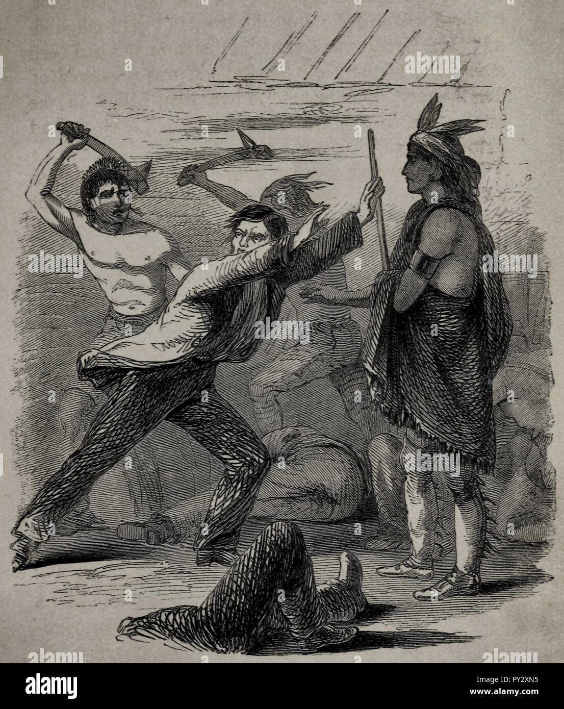 The Captive saved during the Dakota War of 1862 Stock Photo