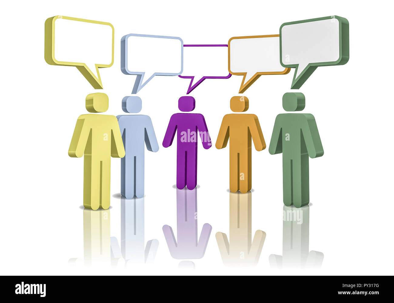 Personen und Sprechblasen, Illustration Stock Photo