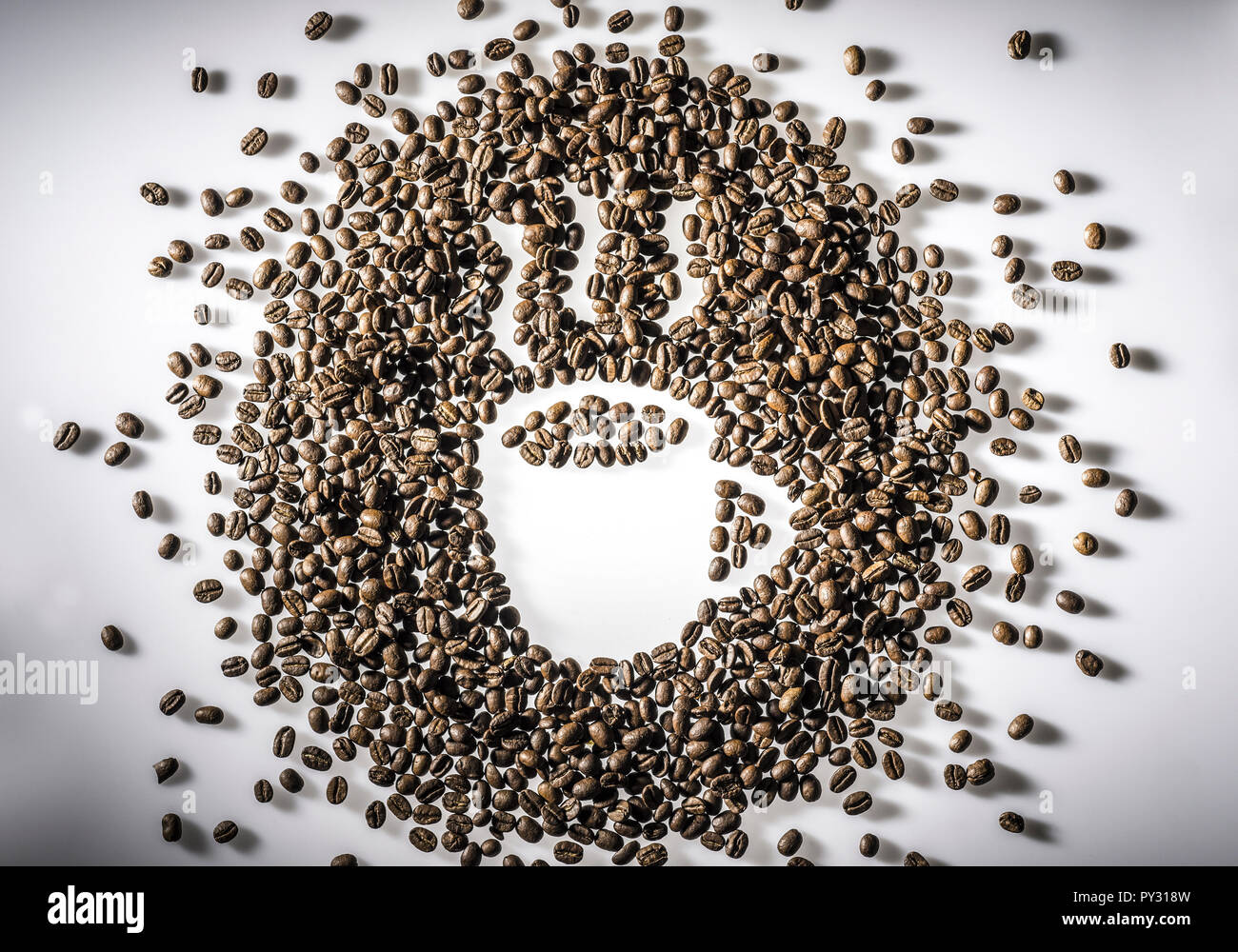 Symbolbild aus Kaffeebohnen Stock Photo