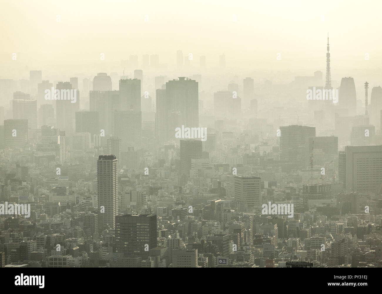 Smog in Tokio, Japan Stock Photo