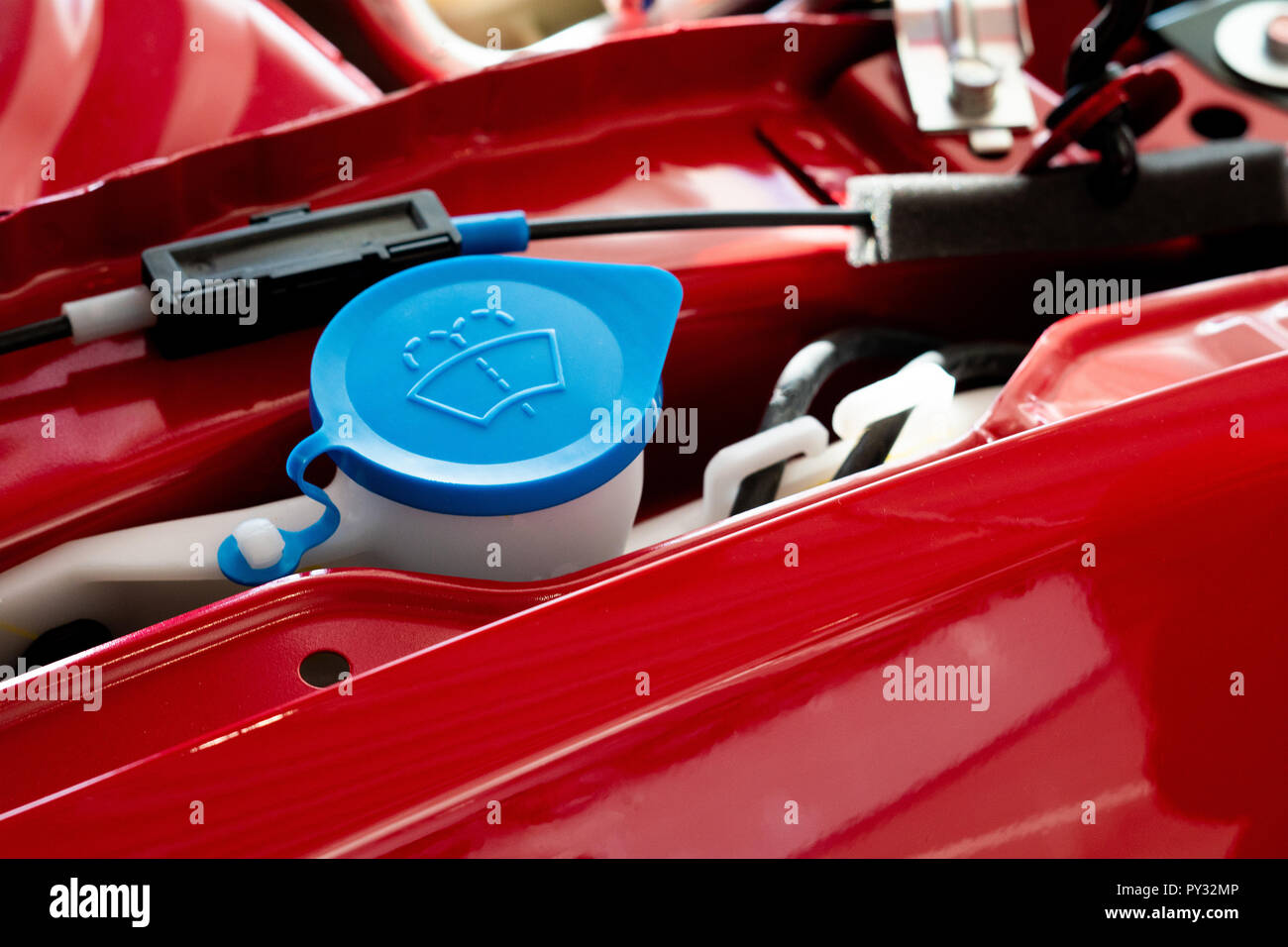 new water tank wiper in car engine room Stock Photo Alamy