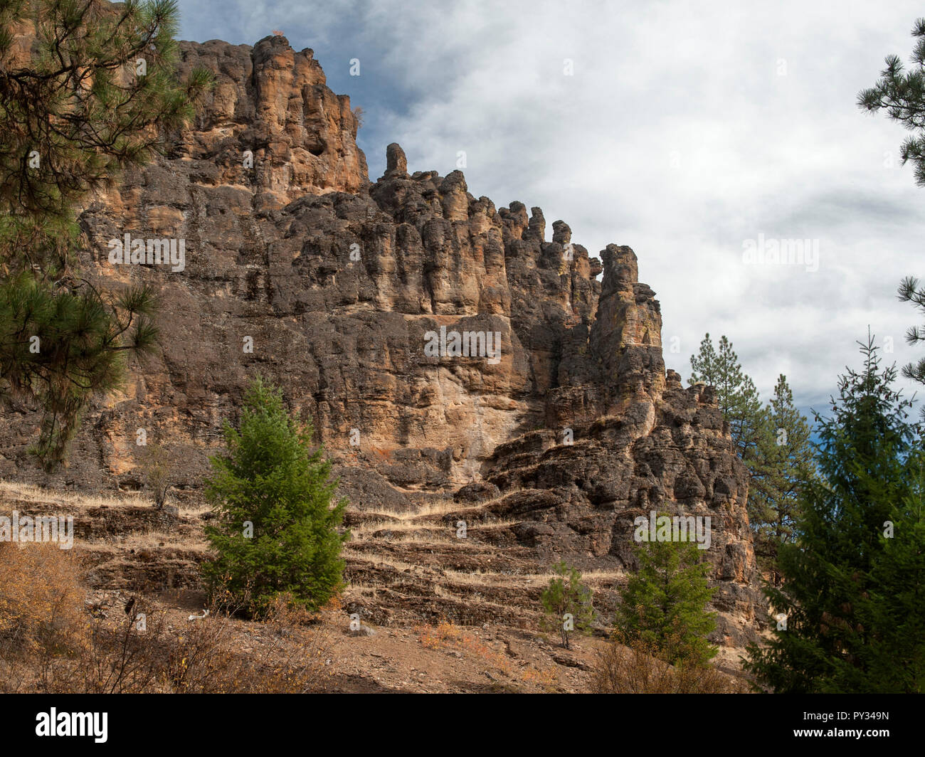 The Brennan Palisades, named after a local pioneer ranch family, in the
