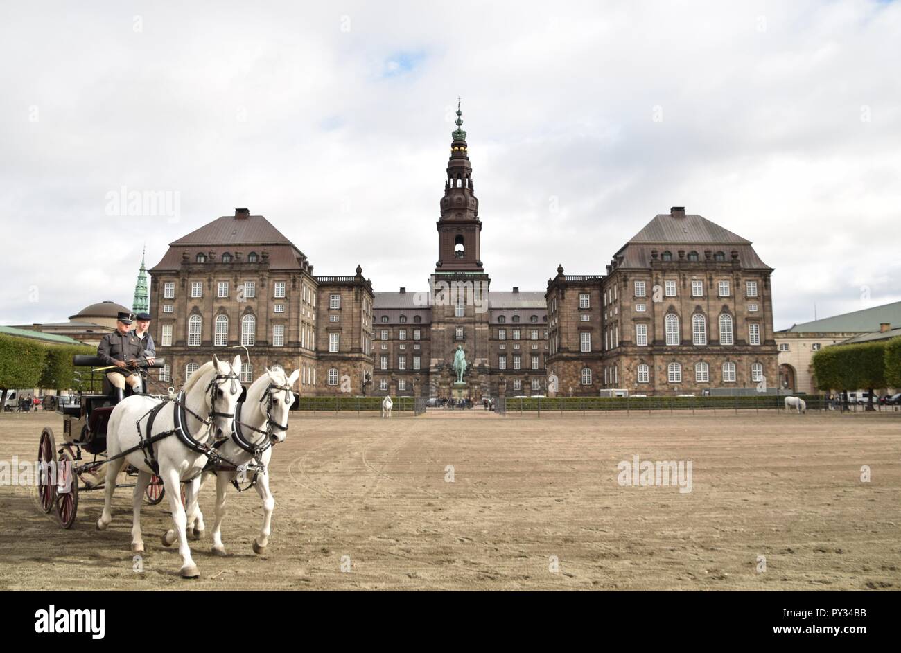 Training horses at Royal Stables, Palace, Copenhagen