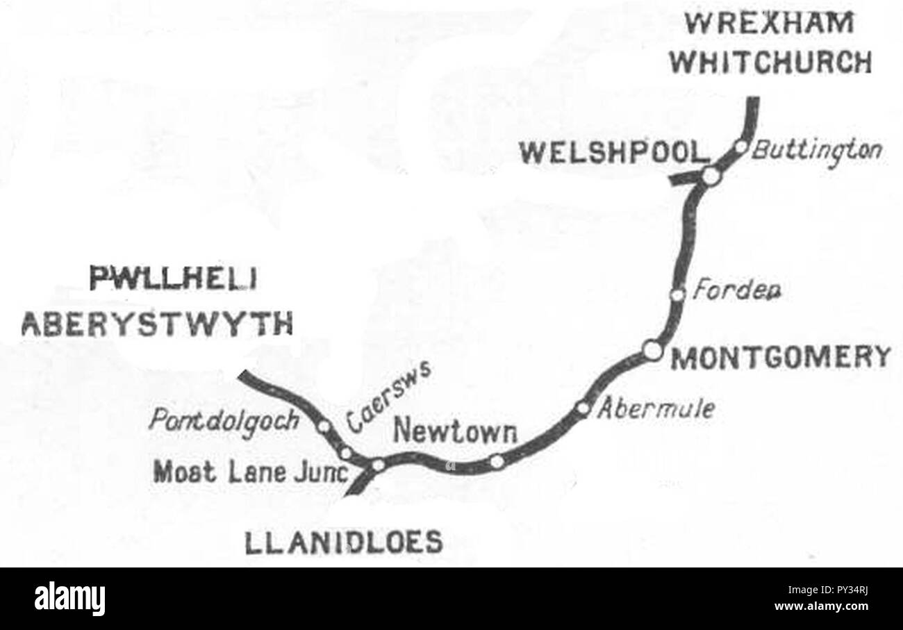 Cambrian Abermule map Stock Photo Alamy